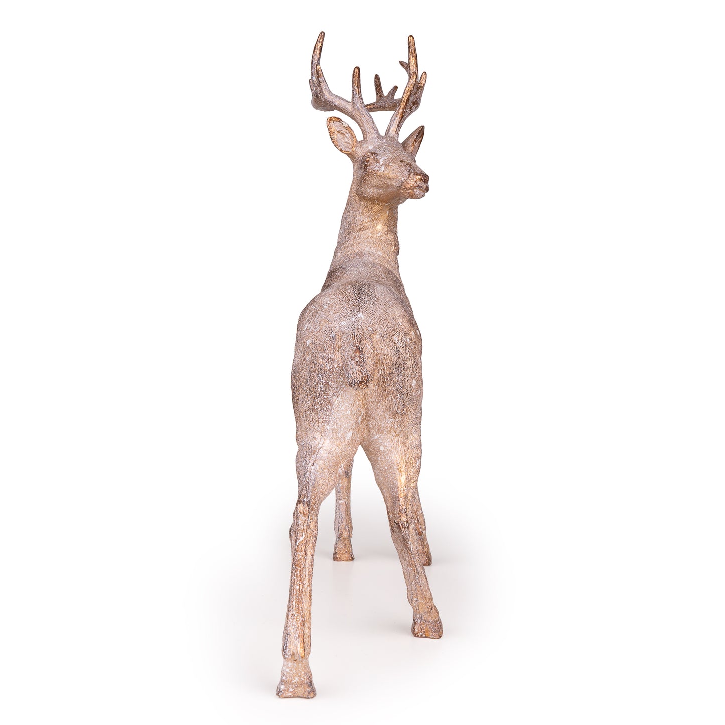 42cm Brushed Gold Standing Stag Ornament