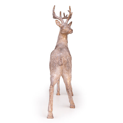 42cm Brushed Gold Standing Stag Ornament