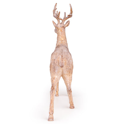43cm Brushed Gold Standing Stag Ornament - Looking Forward