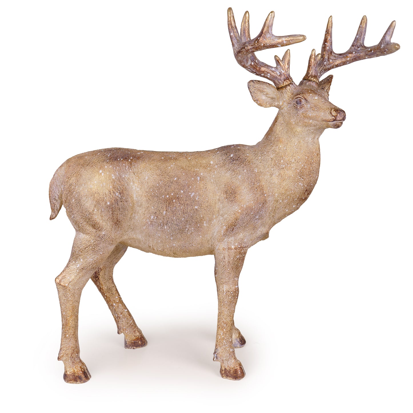Large 80cm Brushed Gold Standing Stag Ornament