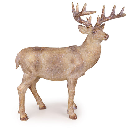 Large 80cm Brushed Gold Standing Stag Ornament