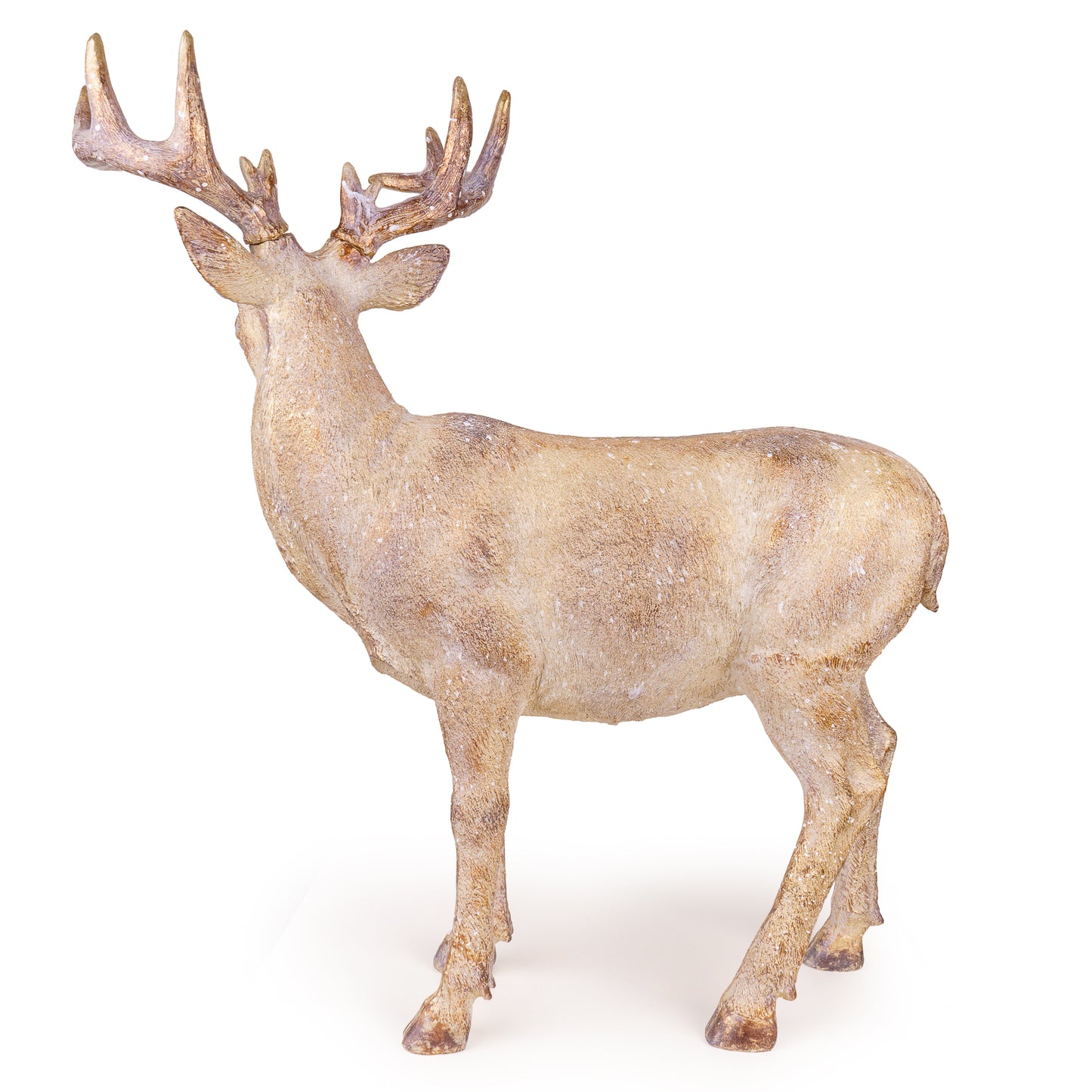 Large 80cm Brushed Gold Standing Stag Ornament