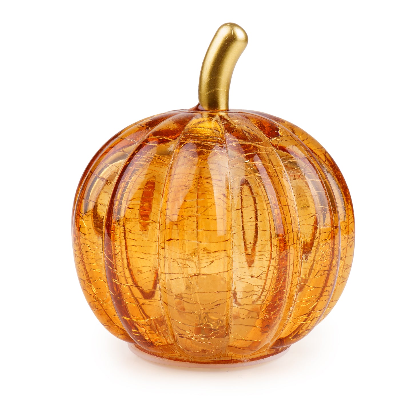 Small LED Glass Pumpkin - Orange