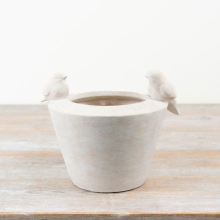 3D Round Bird Planter, 28.5 cm