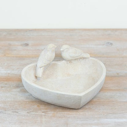 Heart Bird Bath & Feeder/Trinket Dish, 18cm