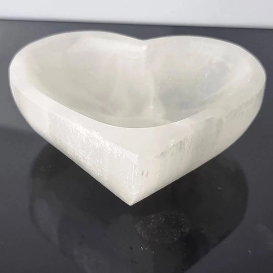 Single Selenite Crystal Bowl Heart