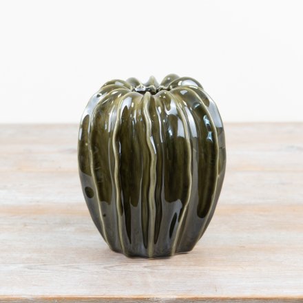 18cm Olive Green Pod-Shaped Vase