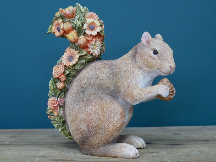 Squirrel with Floral Tail