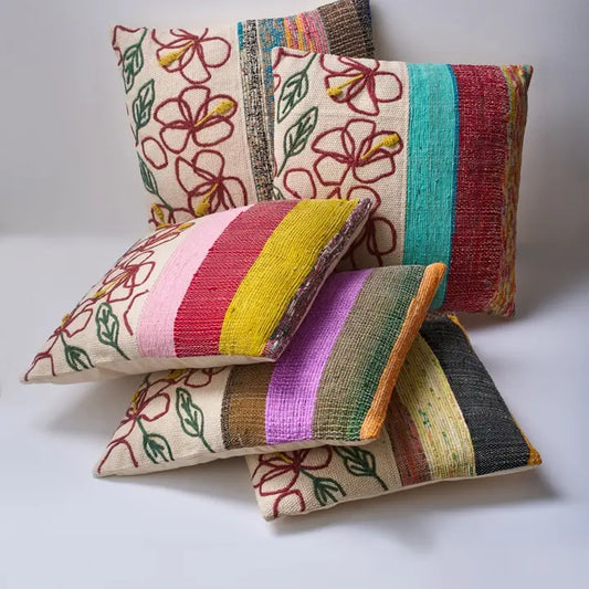 Embrova Cotton Embroidery Cushion with Filler