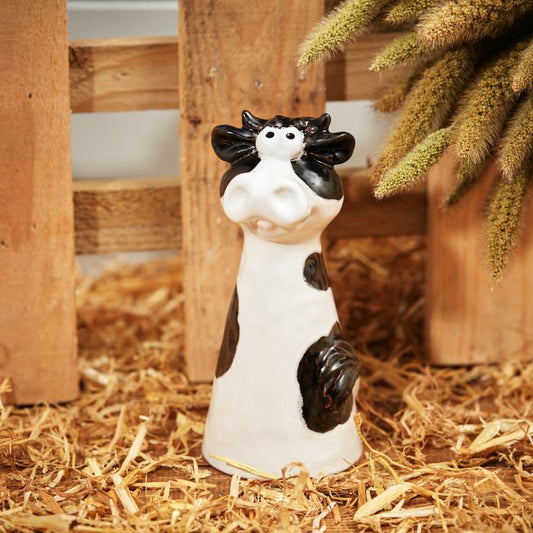 Ceramic Black & White Cow Ornament