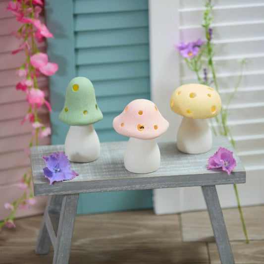 Porcelain Mushroom Led Light - Sold Individually