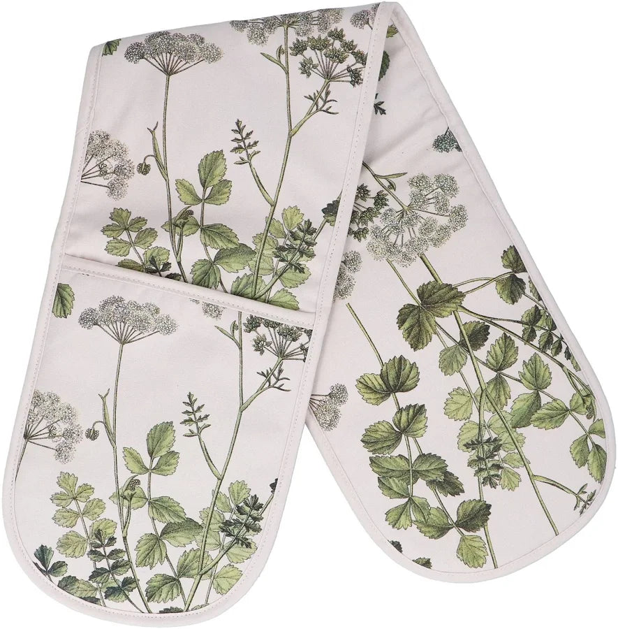 Gisela Graham Cotton Oven Gloves - Spring Hedgerow