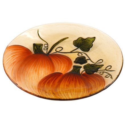 Pumpkin Glass Plate, 23cm