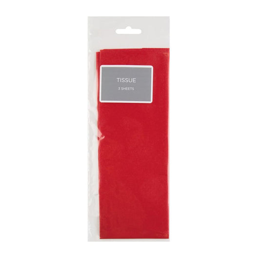 Plain Red Tissue Paper - Pack of 3 Sheets