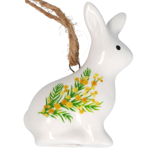 Gisela Graham - Ceramic Bunny Dec 7cm - Mimosa
