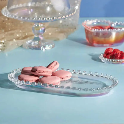 Heart Collection Glass Serving Platter, 25cm, Clear