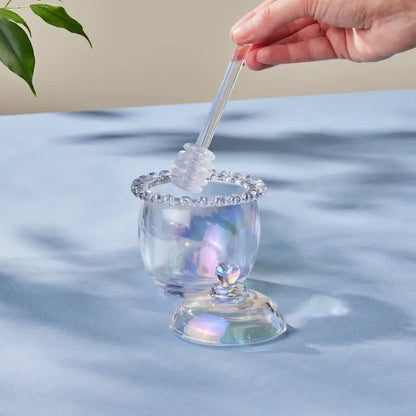 Heart Collection Glass Honey Pot, 9cm, Clear