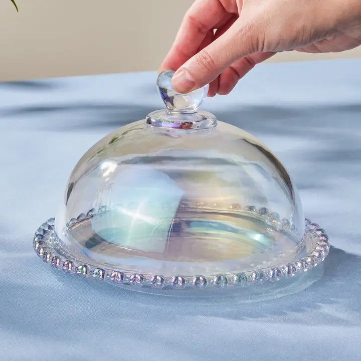 Heart Collection Glass Cake Dome, 19cm, Clear