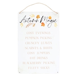 Autumn Magic Metal Sign 30cm