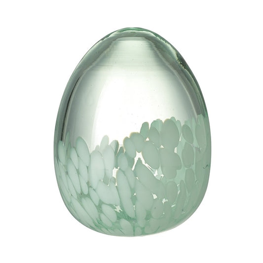 Patterned Glass Egg Large Green