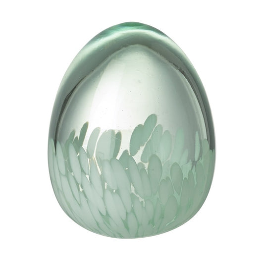 Patterned Glass Egg Small Green