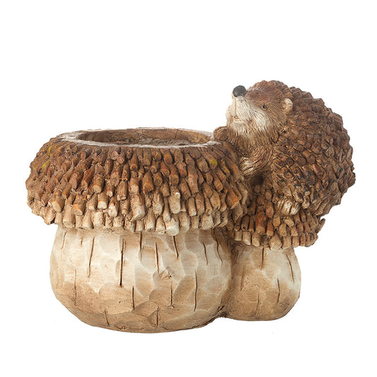 Hedgehog Climbing Mushroom Planter