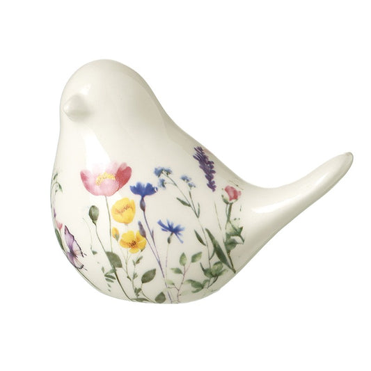Small Flower Finish White Dolomite Bird