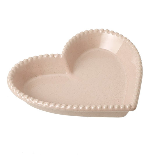Pale Pink Ceramic Heart Plate