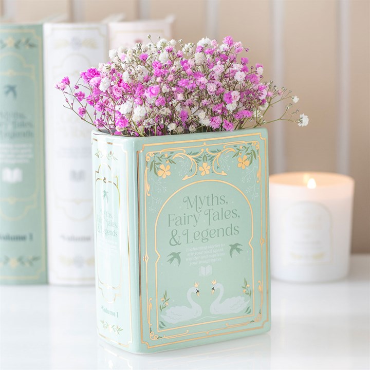 Myths, Fairy Tales & Legends Green Book Shaped Vase