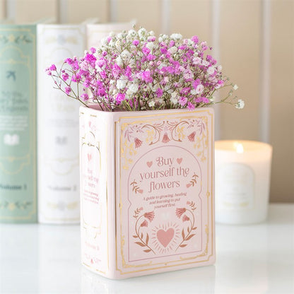 Buy Yourself The Flowers Pink Book Shaped Vase