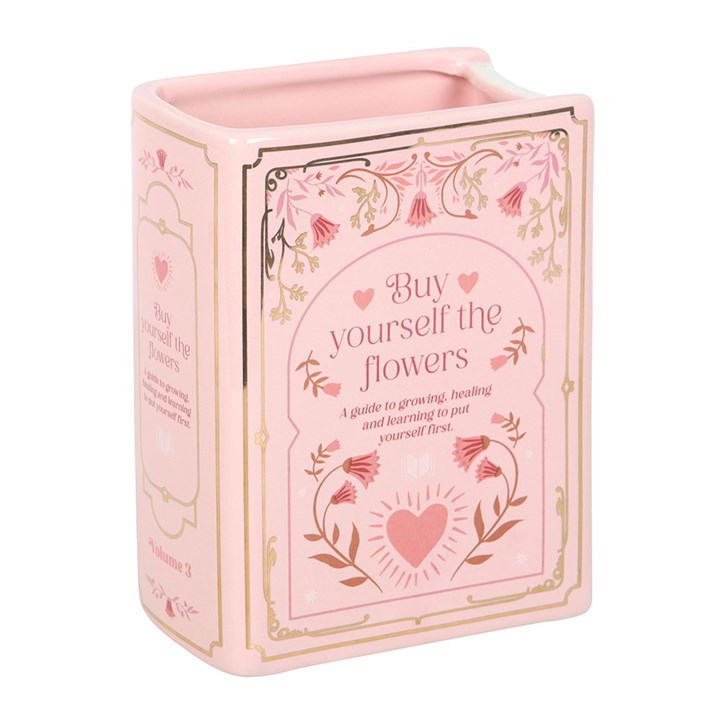 Buy Yourself The Flowers Pink Book Shaped Vase