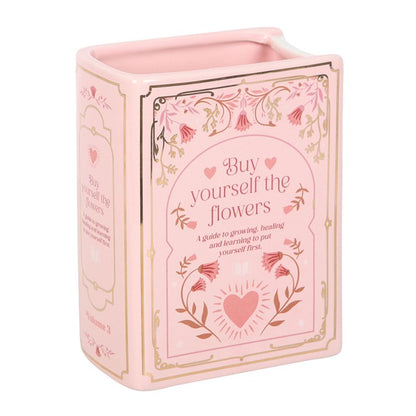 Buy Yourself The Flowers Pink Book Shaped Vase