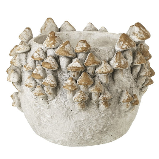 Grey Cement Mushroom Design Pot Large