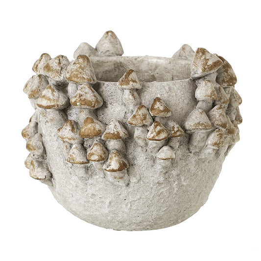 Grey Cement Mushroom Design Pot Medium