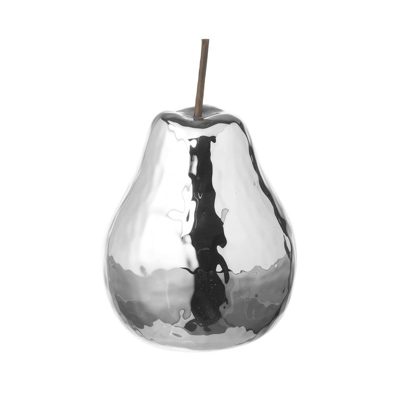 Ceramic Silver Pear Decoration