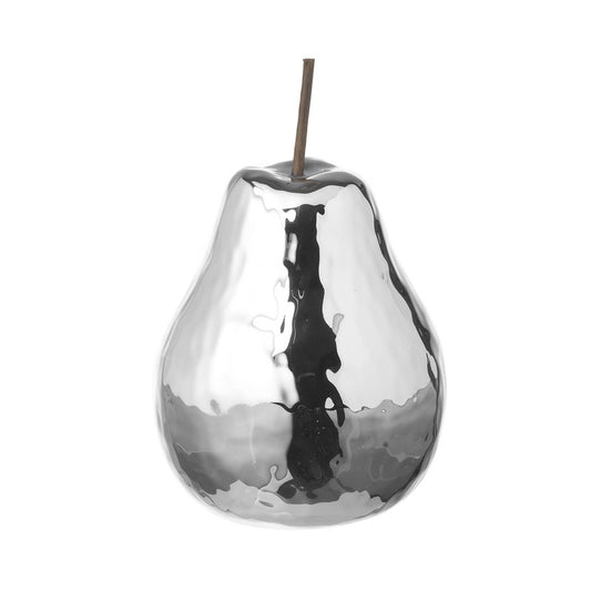 Ceramic Silver Pear Decoration