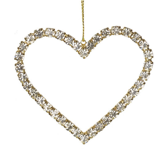 Diamante Cut Out Heart Hanging Dec