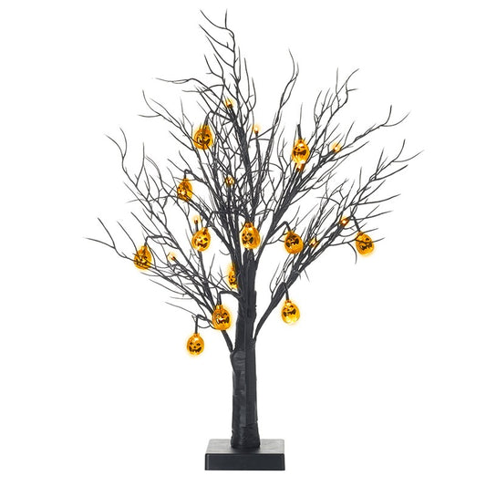 Black Light Up Pumpkin Tree