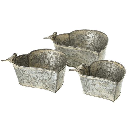 Metal Heart Shaped Planters Set Of 3