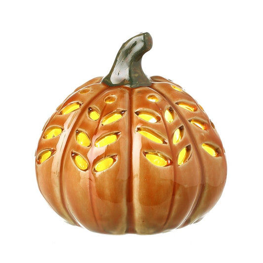 Orange Ceramic Pumpkin with Led