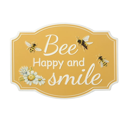 Metal Bee Happy And Smile Sign