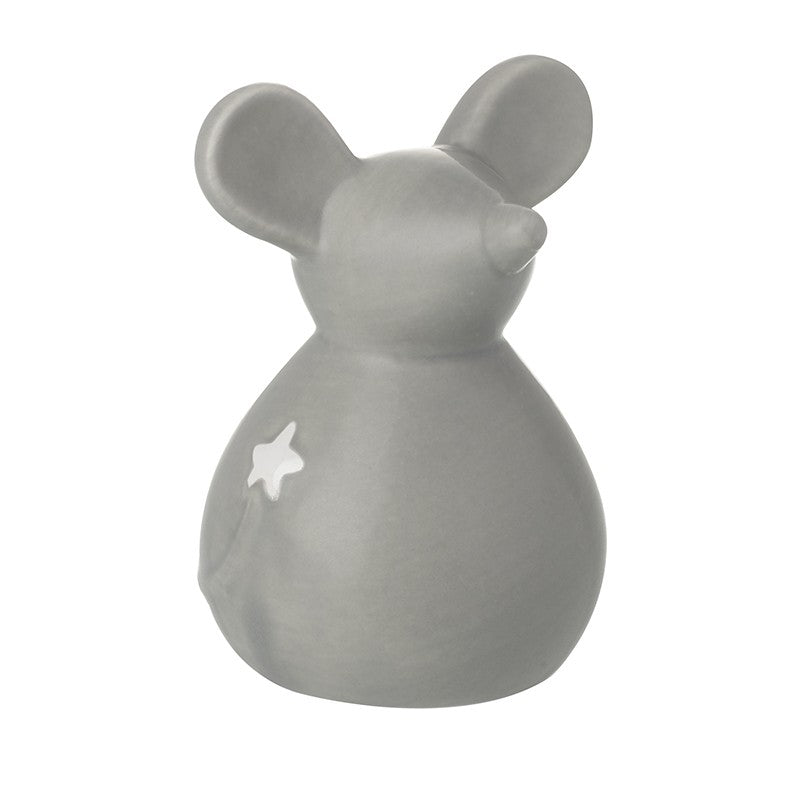 Medium Ceramic Standing Mouse Matt Grey 10.5cm