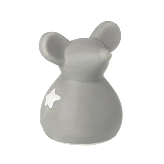 Small Ceramic Standing Mouse Matt Grey 7cm