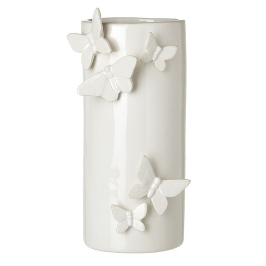 Large White Butterfly Vase 27cm