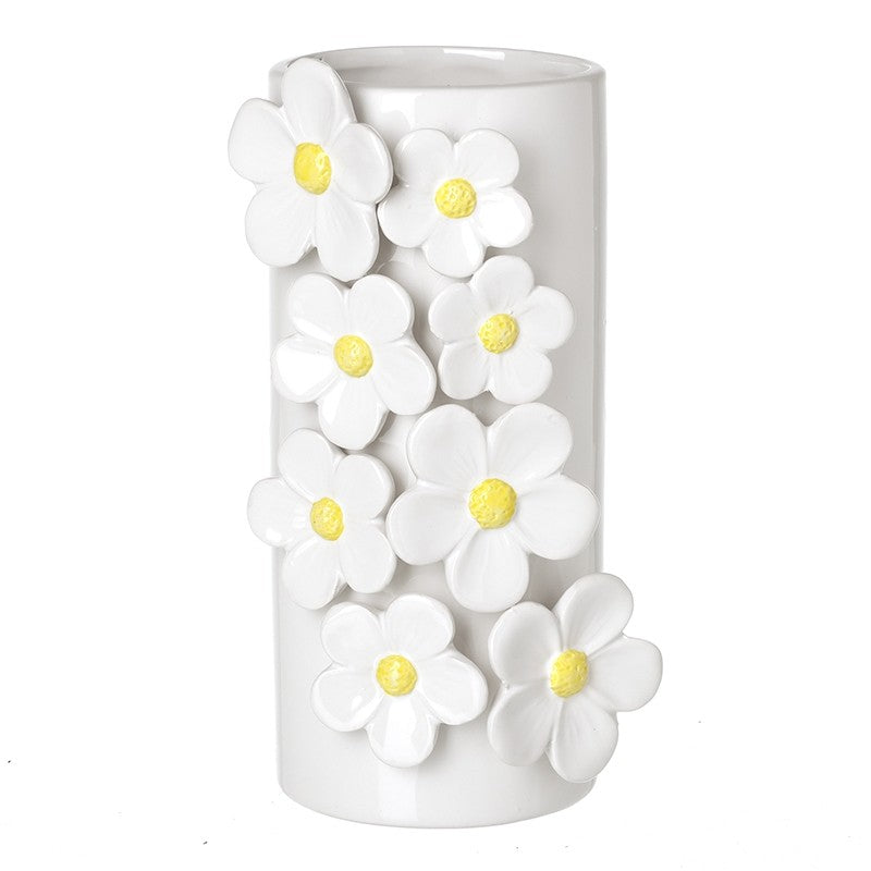 White Floral Ceramic Vase 23cm