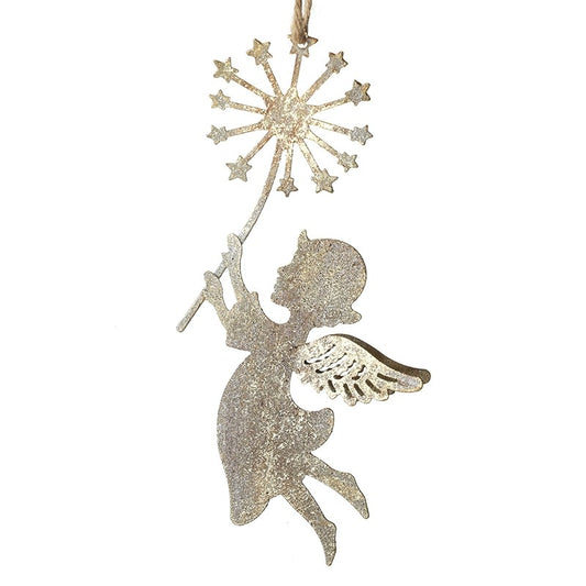 Hanging Metal Fairy With Flower