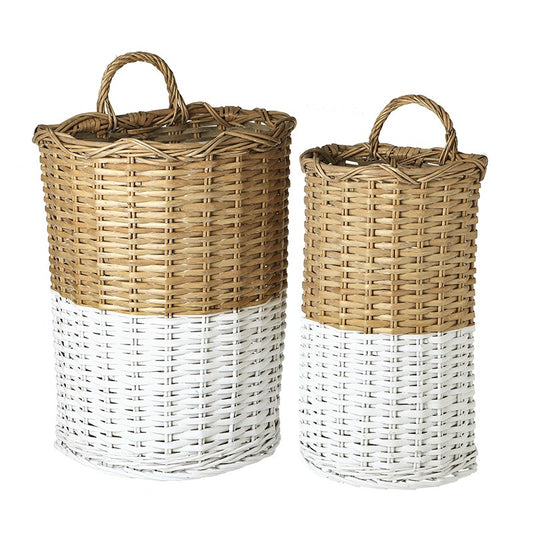 Tall Rattan Basket Set Of 2