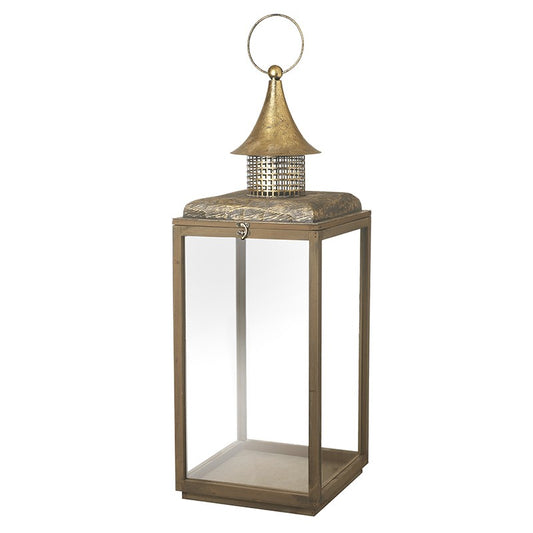 Antique Bronze Metal Square Lantern Large 83cm