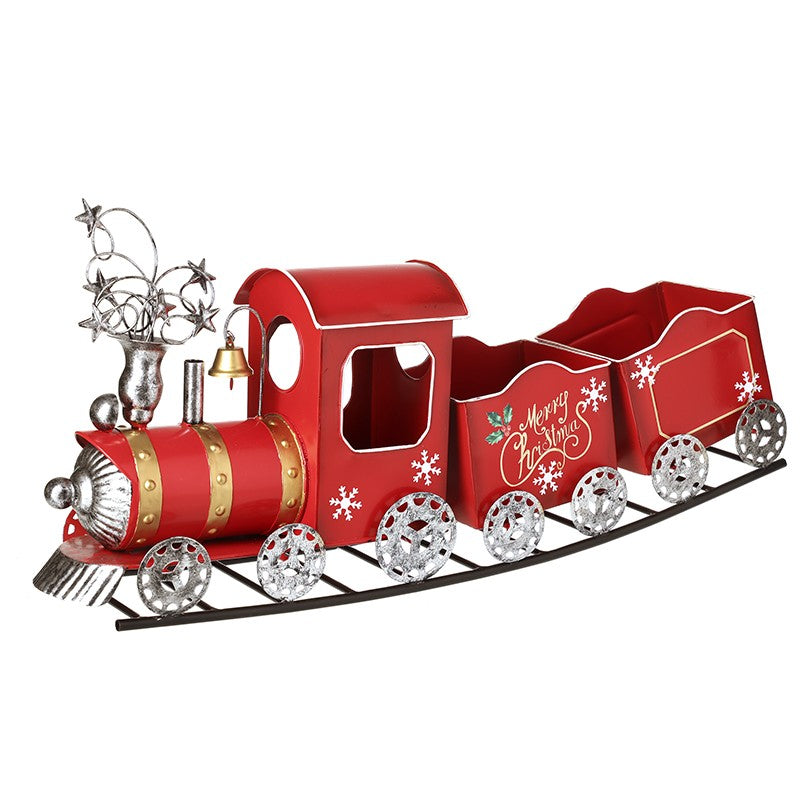 Red Metal Christmas Train