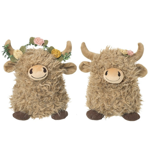 Single Flower Fluffy Highland Cow